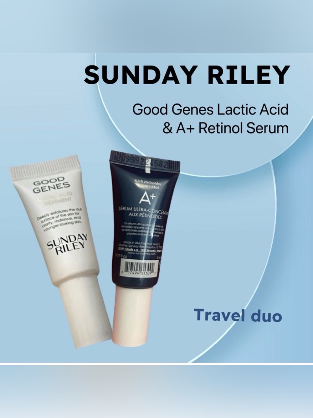 🇺🇸🆕NWOB SUNDAY RILEY |TRAVEL| Cult fav Good Genes Lactic Acid & A+ Retinol